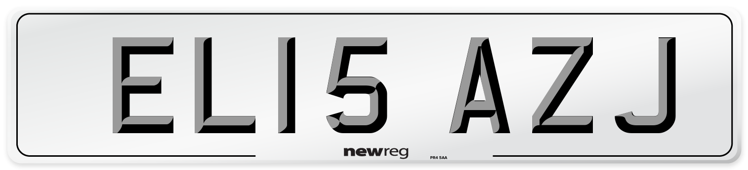 EL15 AZJ Number Plate from New Reg